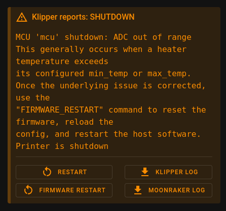 Fixing the “MCU ‘mcu’ shutdown: ADC out of range” Issue on Klipper/Mainsail